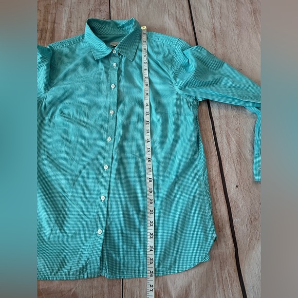 Talbots Woman’s Medium Petite Micro Gingham Button Down Shirt PM Office - Picture 7 of 8